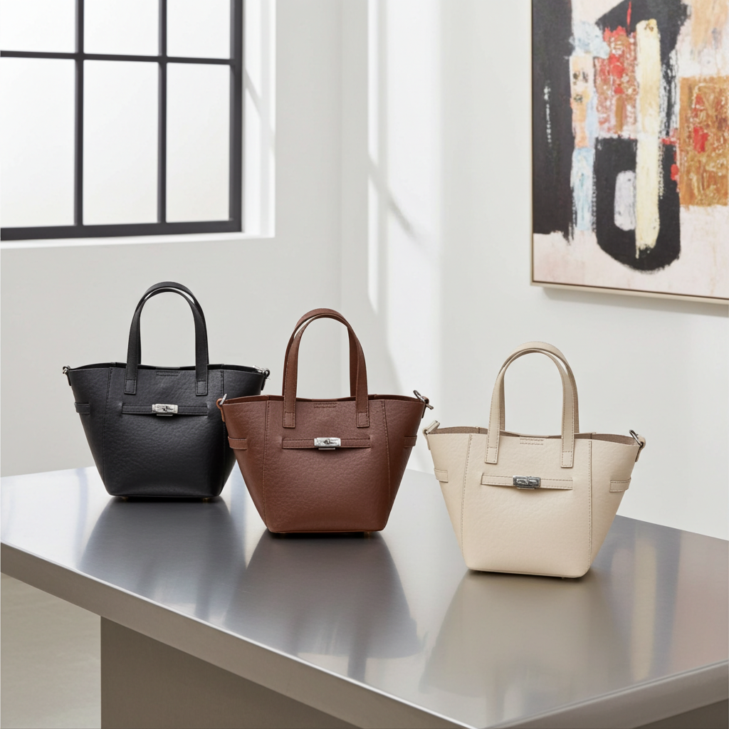Custom Cross-Border Top-Grain Vegetable-Tanned Leather Basket Bag, Large-Capacity Commuter Elegant Women's Genuine Leather Handbag