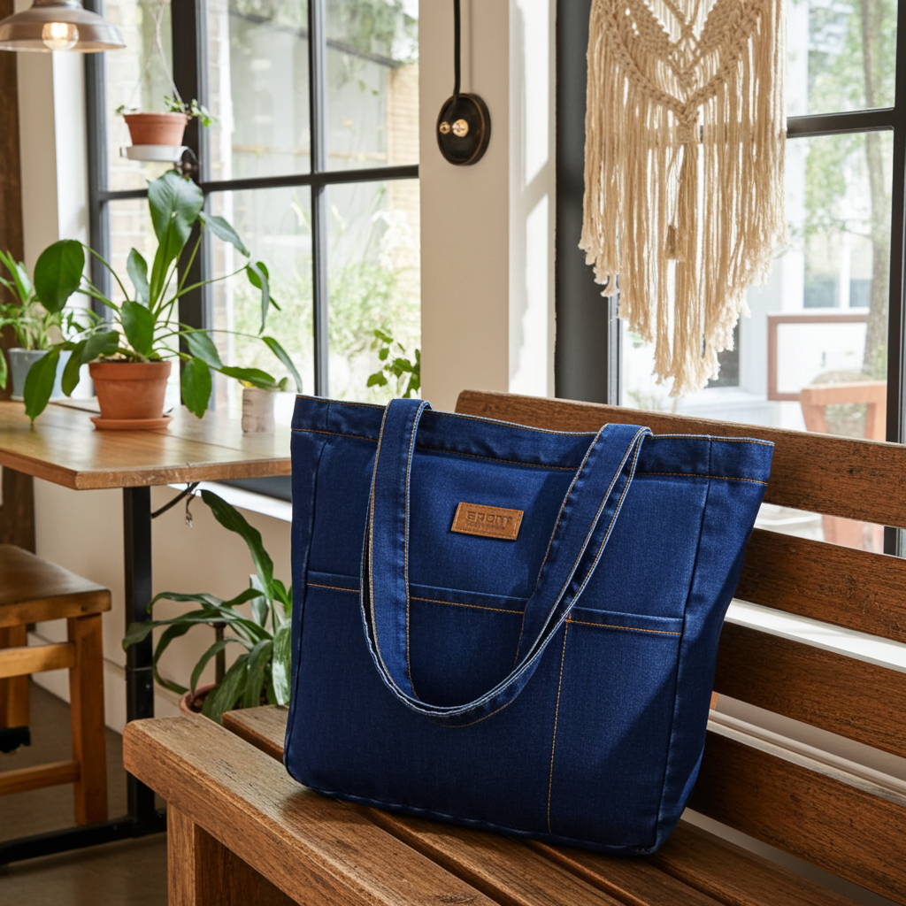 Denim BagNew Style Simple And FashionablKoreanstyle Fresh And Clean